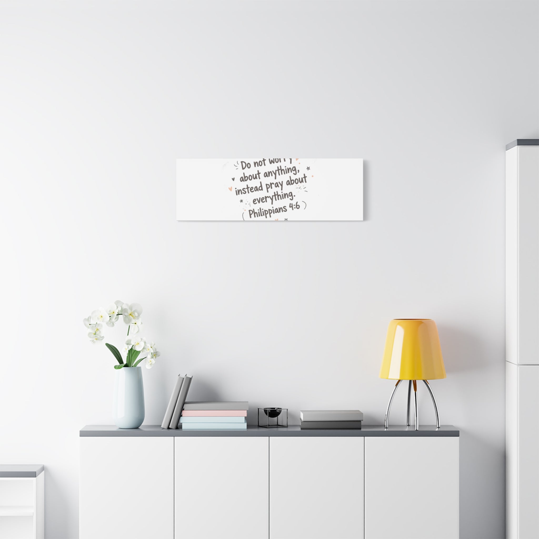 Do Not Worry Prayer Canvas | Handwritten Messy Script, Pastel Doodle Art