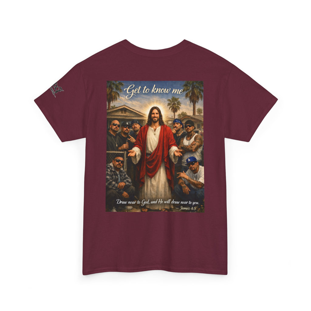70x7 Streetwear - Jesus 'Get to Know Me' Graphic Tee