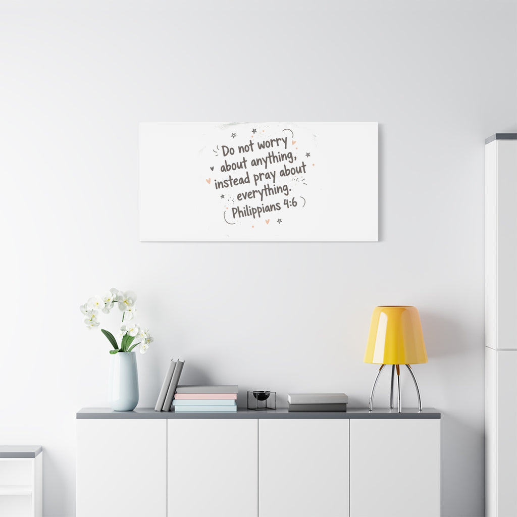 Do Not Worry Prayer Canvas | Handwritten Messy Script, Pastel Doodle Art