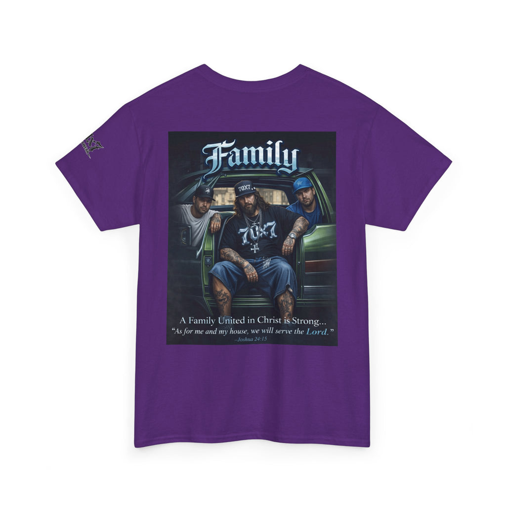 70x7 Streetwear Family Tee — "Family" Graphic Cotton T-Shirt