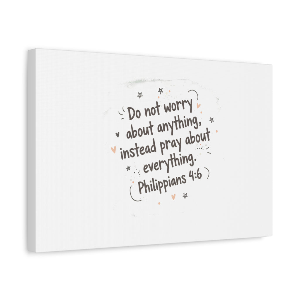 Do Not Worry Prayer Canvas | Handwritten Messy Script, Pastel Doodle Art