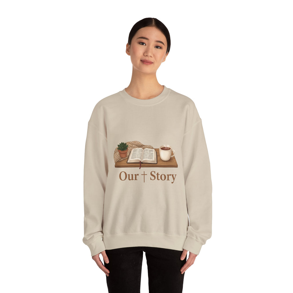 Our Story Crewneck Sweatshirt | Cozy Book Aesthetic, Library Life