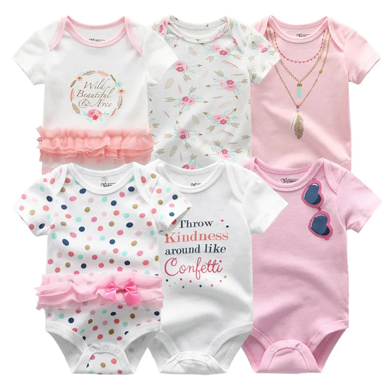 6Pcs/Set Unisex Newborn Baby Boy Clothes Unicorn Cotton Baby Girl Clothes Cartoon Girls Baby Clothing Jumpsuits Bodysuits