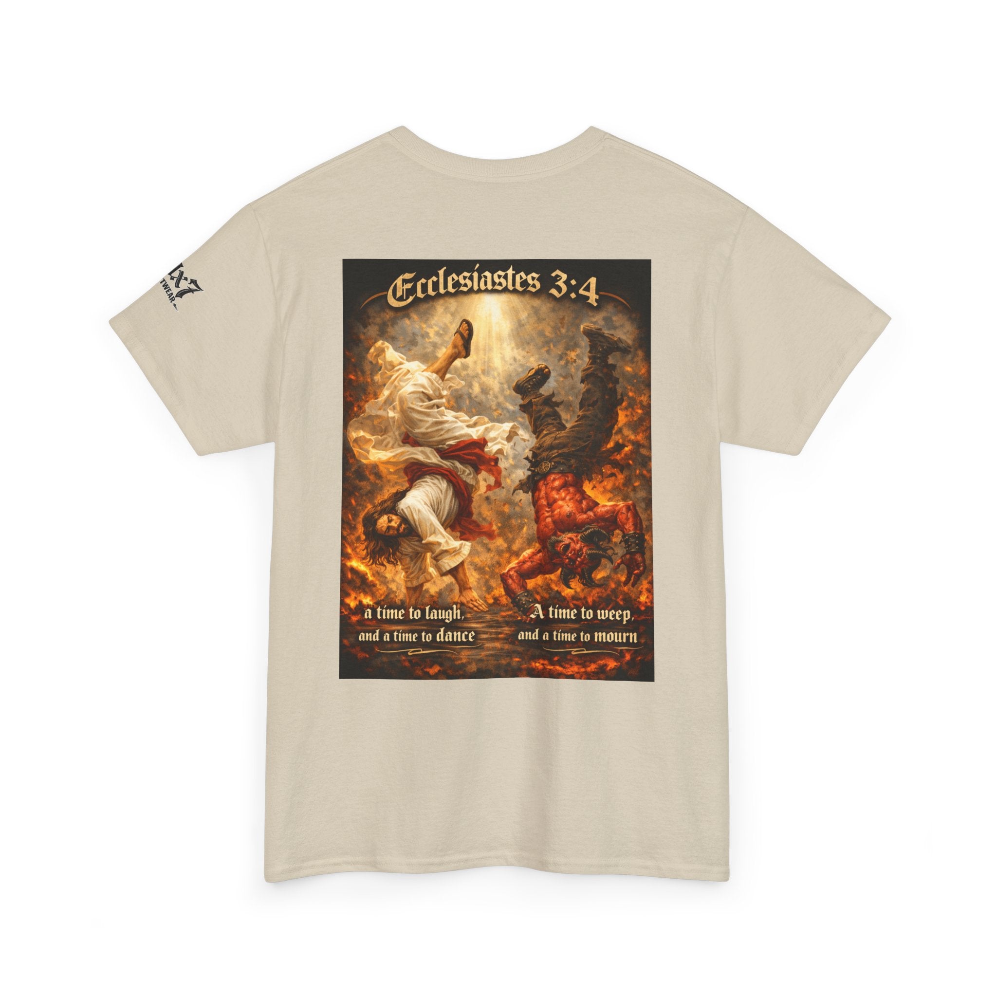 70x7 Streetwear Ecclesiastes 3:4 Graphic Tee — "A Time to Laugh" Christian Faith T‑Shirt