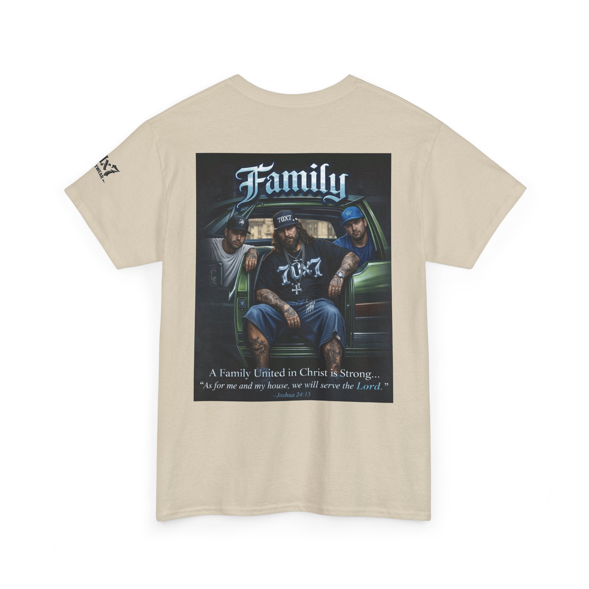 70x7 Streetwear Family Tee — "Family" Graphic Cotton T-Shirt