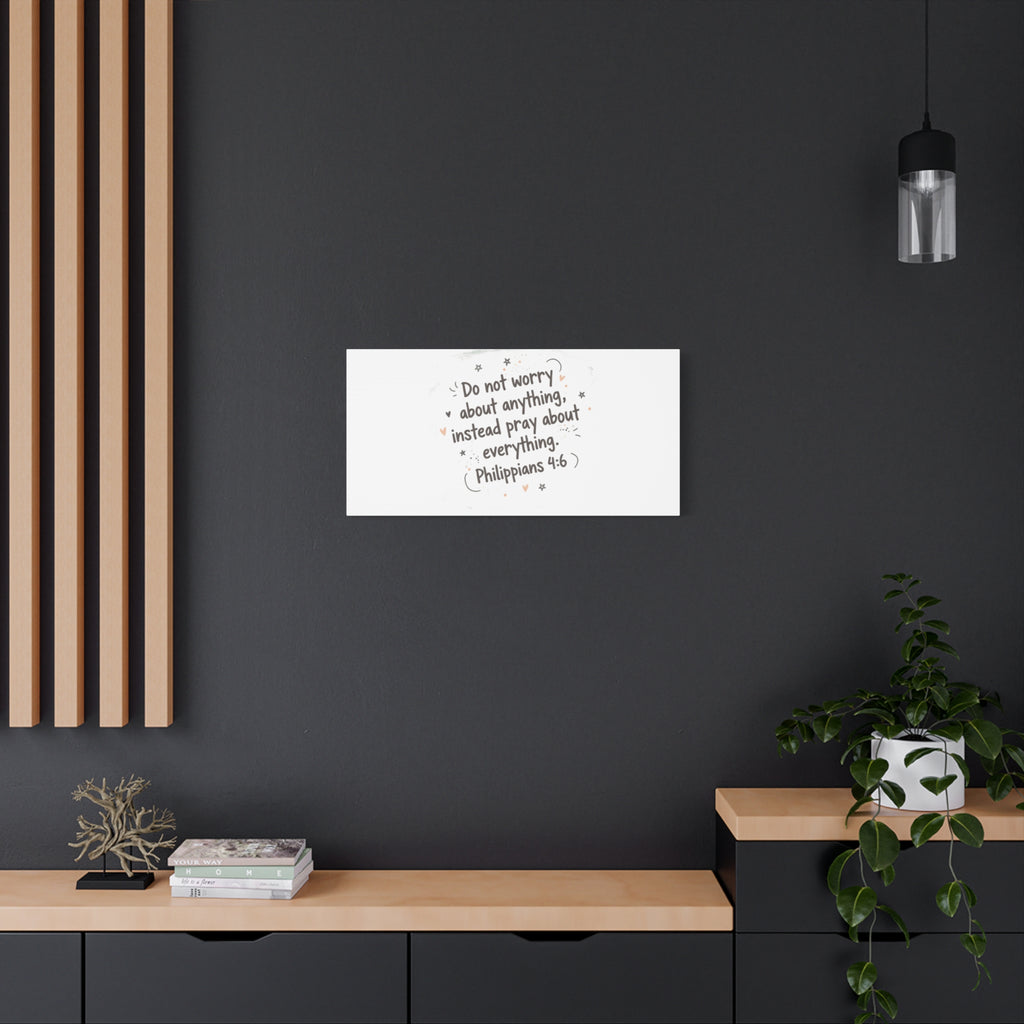 Do Not Worry Prayer Canvas | Handwritten Messy Script, Pastel Doodle Art