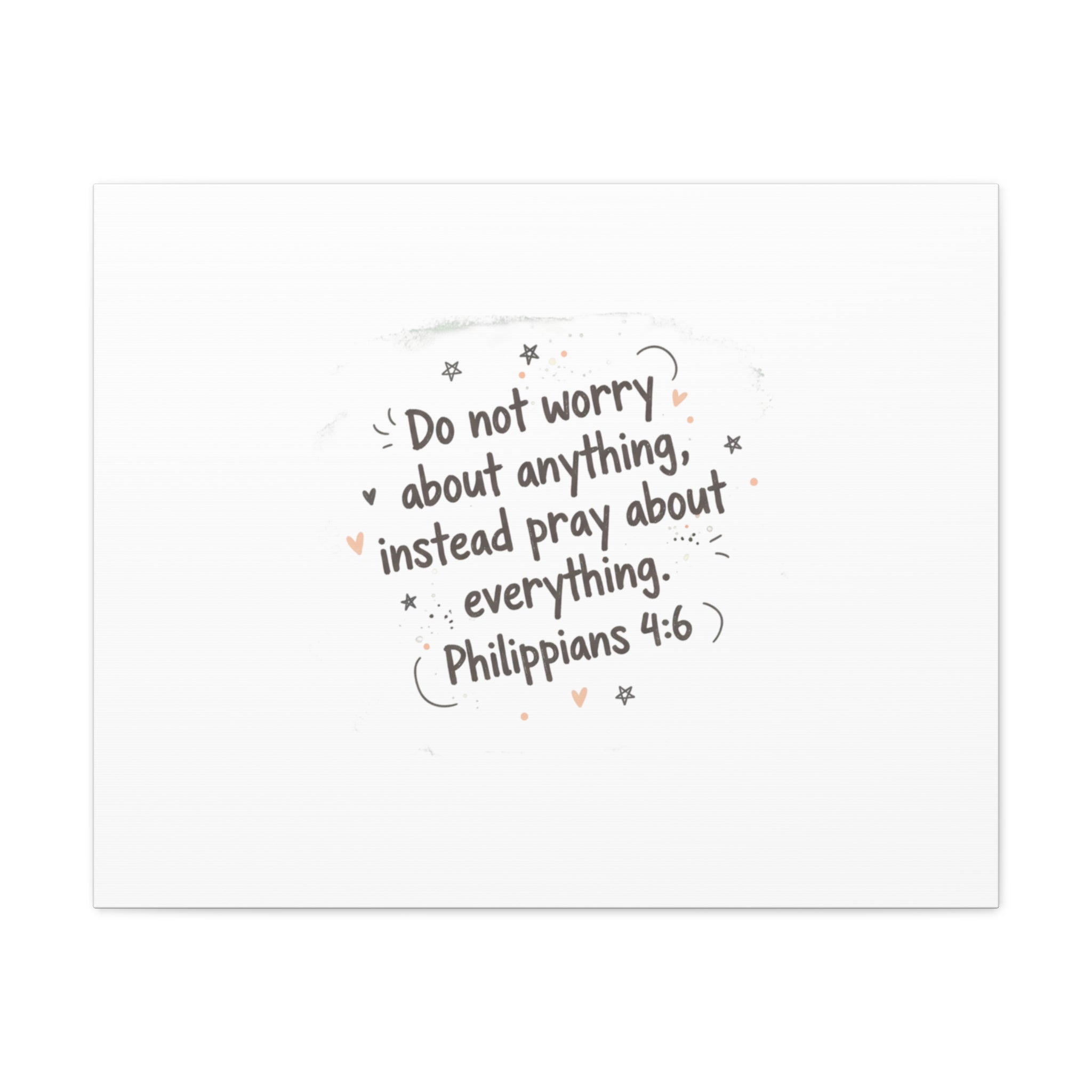 Do Not Worry Prayer Canvas | Handwritten Messy Script, Pastel Doodle Art