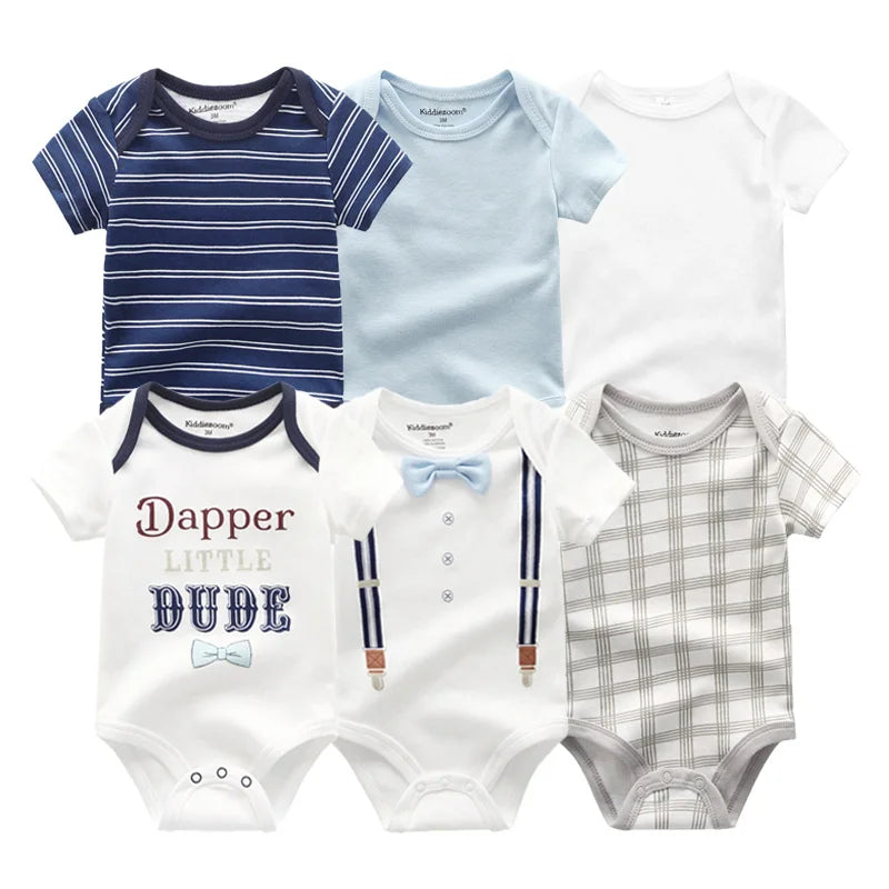 6Pcs/Set Unisex Newborn Baby Boy Clothes Unicorn Cotton Baby Girl Clothes Cartoon Girls Baby Clothing Jumpsuits Bodysuits