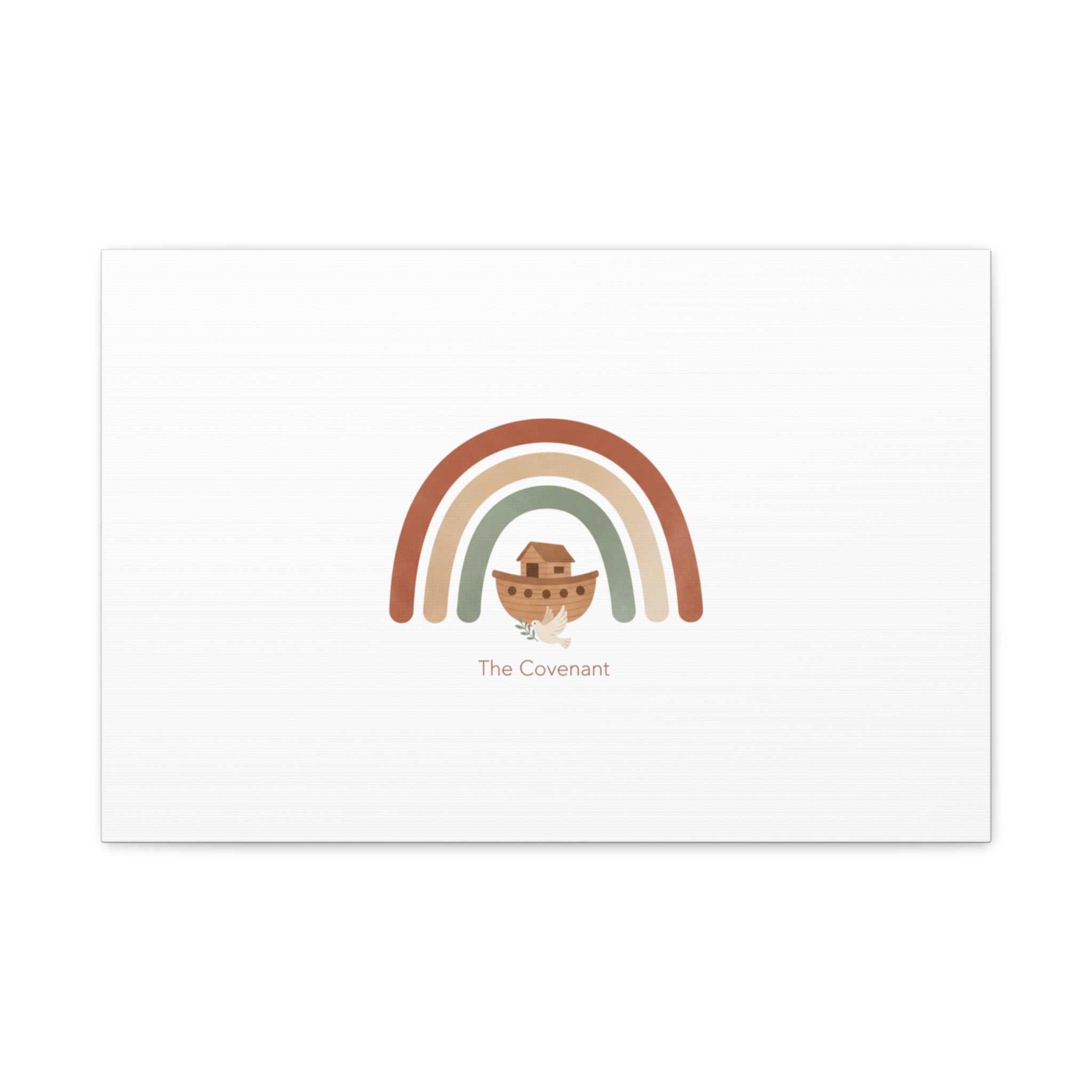 Noah's Ark Rainbow Matte Canvas Wall Art - "The Covenant" Nursery Decor