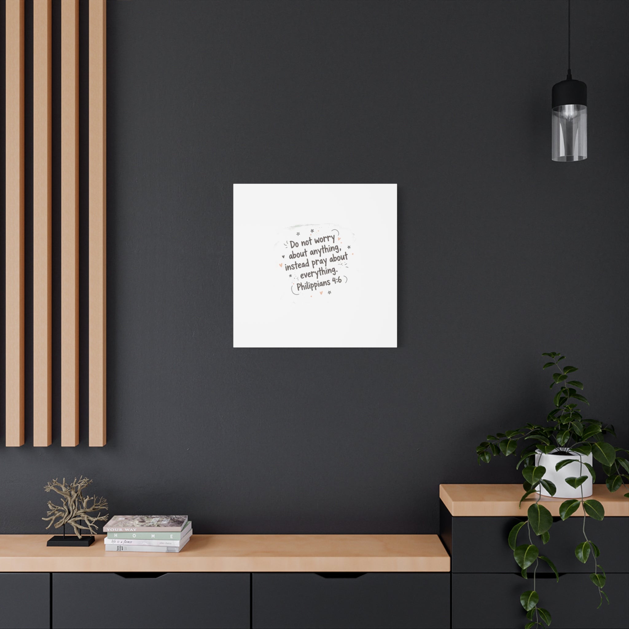 Do Not Worry Prayer Canvas | Handwritten Messy Script, Pastel Doodle Art