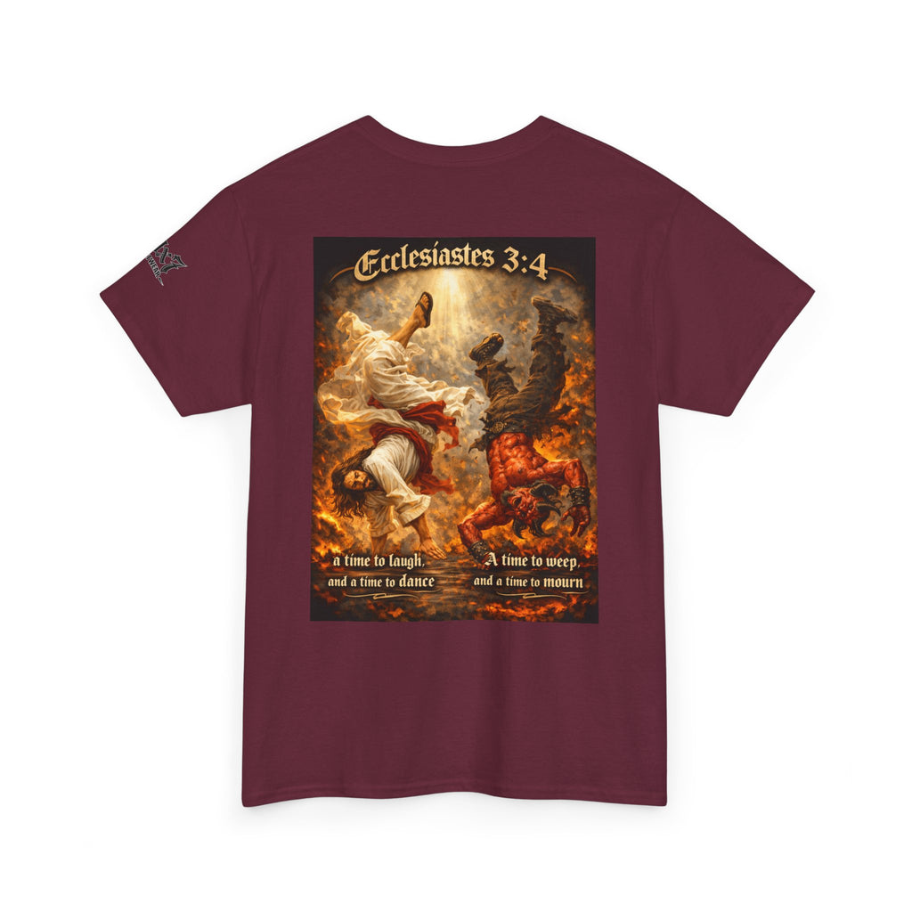 70x7 Streetwear Ecclesiastes 3:4 Graphic Tee — "A Time to Laugh" Christian Faith T‑Shirt