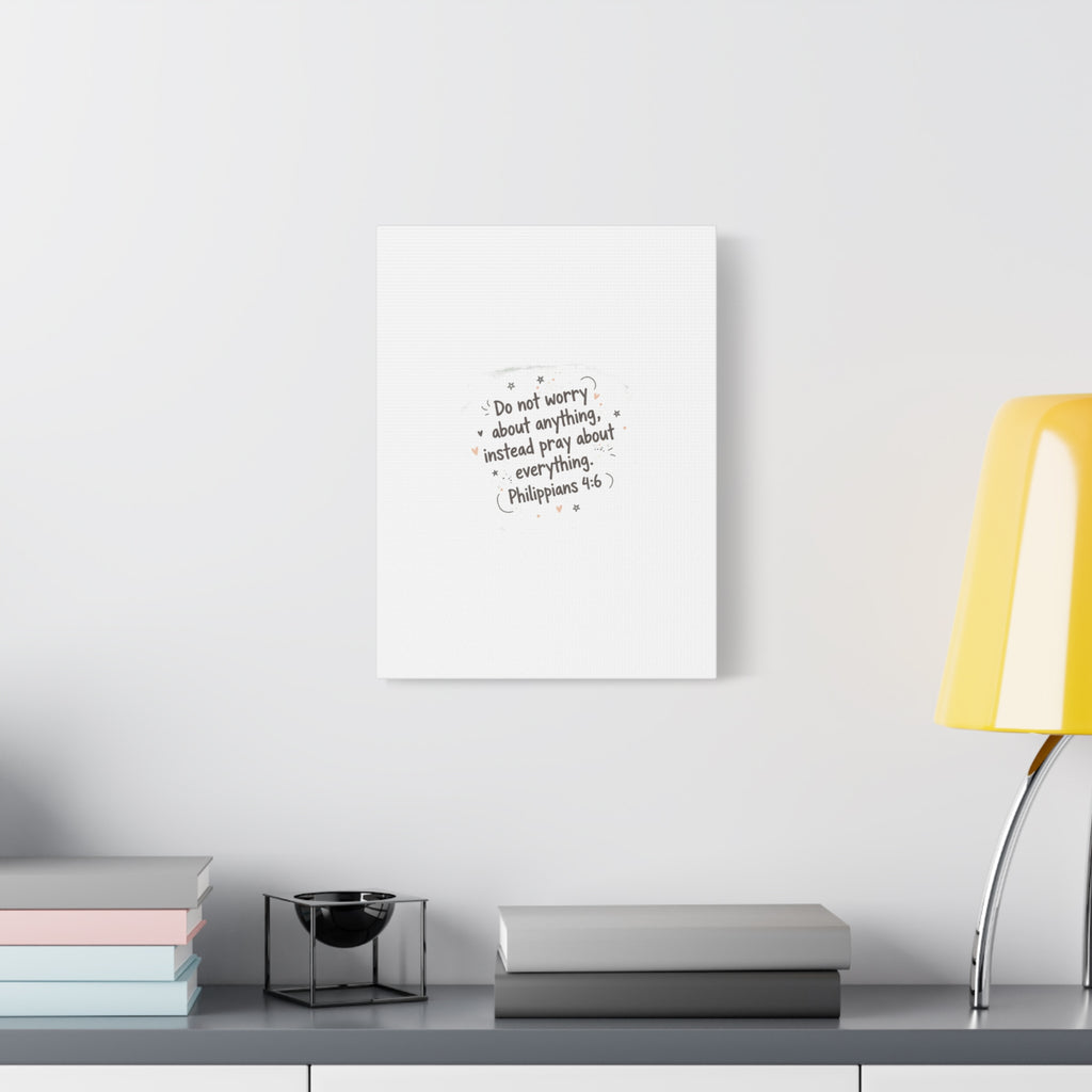 Do Not Worry Prayer Canvas | Handwritten Messy Script, Pastel Doodle Art