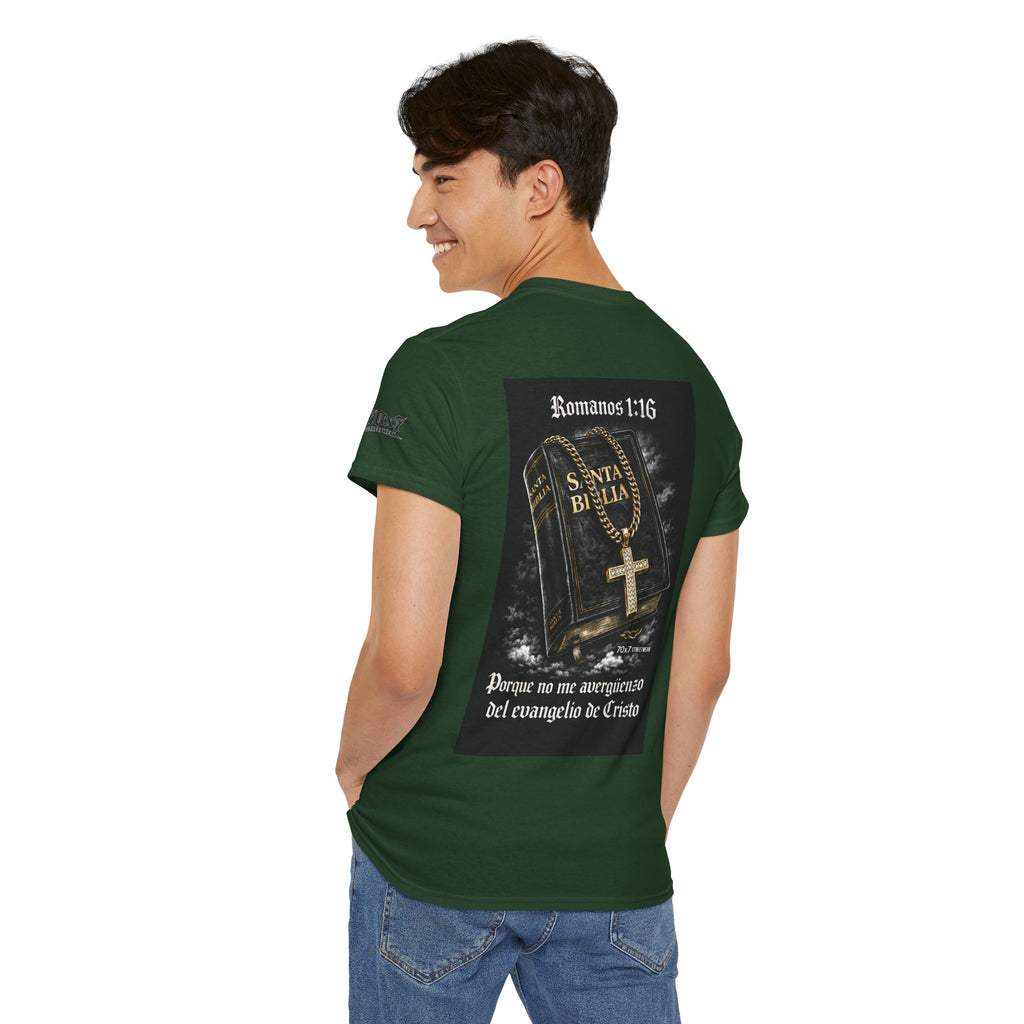 70x7 Streetwear Graphic Tee — "Porque no me avergüenzo del evangelio de Cristo" (Romans 1:16)