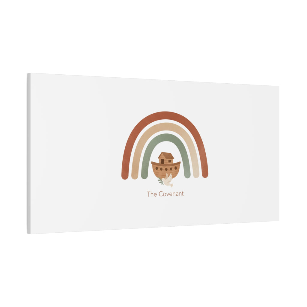 Noah's Ark Rainbow Matte Canvas Wall Art - "The Covenant" Nursery Decor