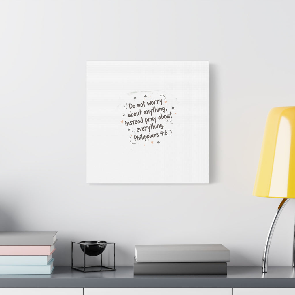 Do Not Worry Prayer Canvas | Handwritten Messy Script, Pastel Doodle Art
