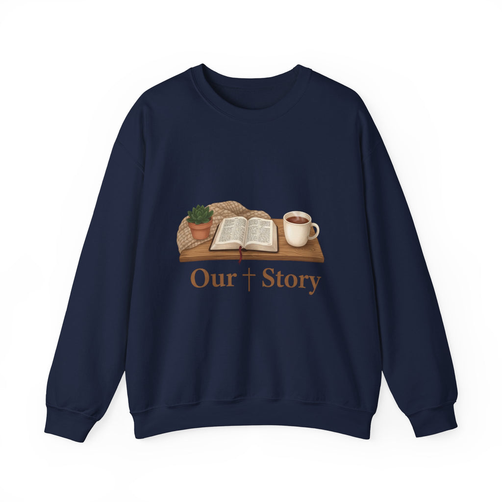 Our Story Crewneck Sweatshirt | Cozy Book Aesthetic, Library Life