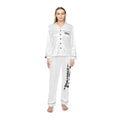 70x7 Streetwear Logo Satin Pajamas — White Lux Streetwear Sleep Set