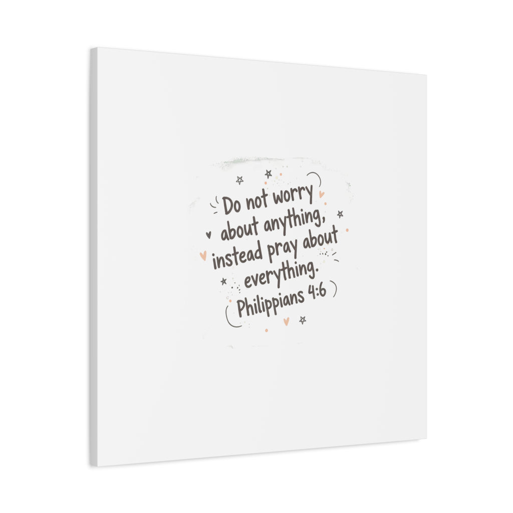 Do Not Worry Prayer Canvas | Handwritten Messy Script, Pastel Doodle Art