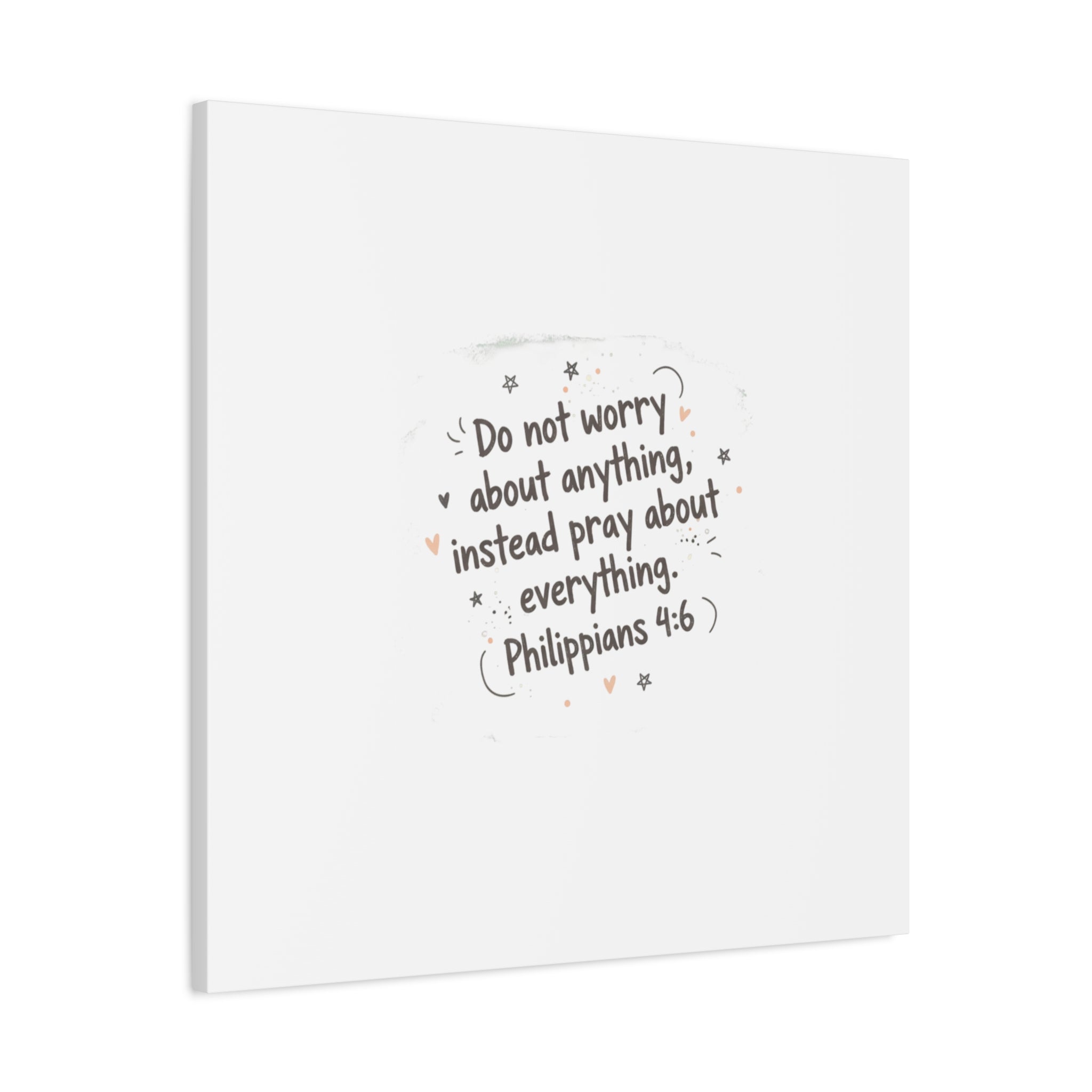 Do Not Worry Prayer Canvas | Handwritten Messy Script, Pastel Doodle Art