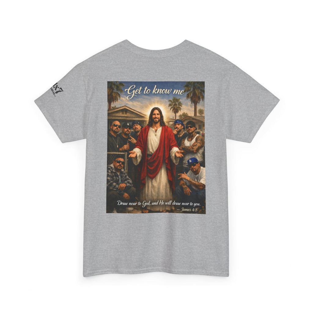 70x7 Streetwear - Jesus 'Get to Know Me' Graphic Tee