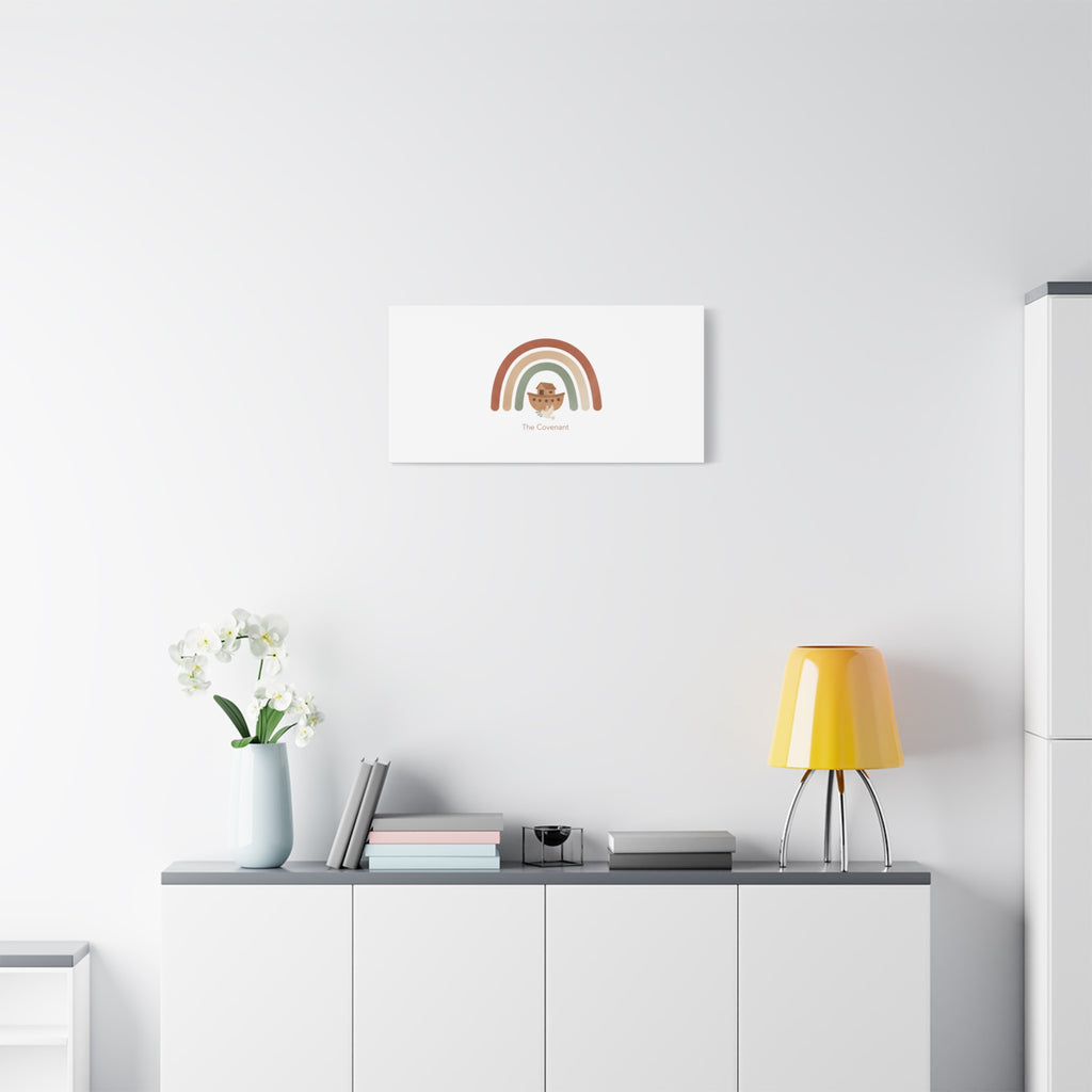 Noah's Ark Rainbow Matte Canvas Wall Art - "The Covenant" Nursery Decor