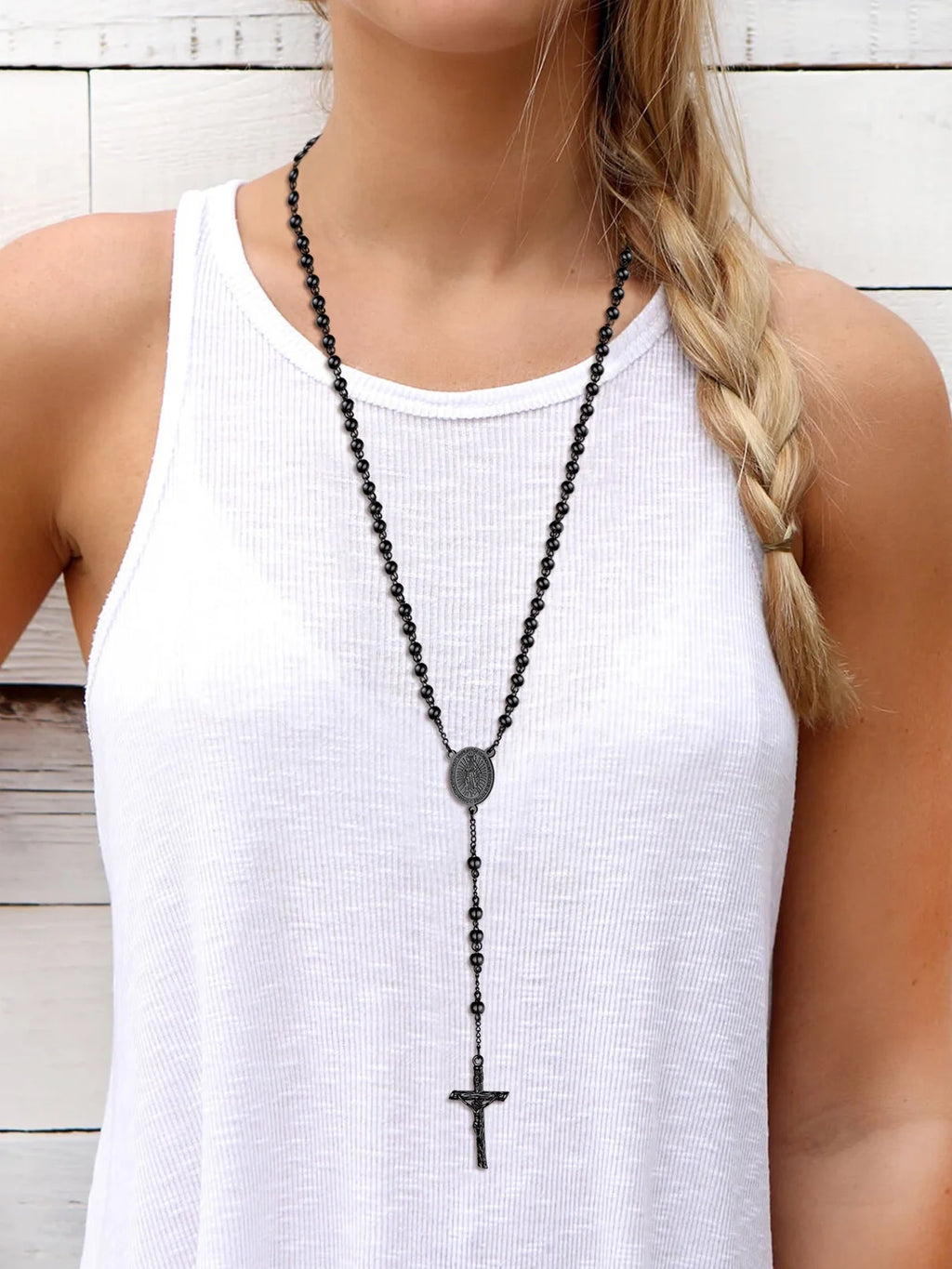 Black Rosary Necklace