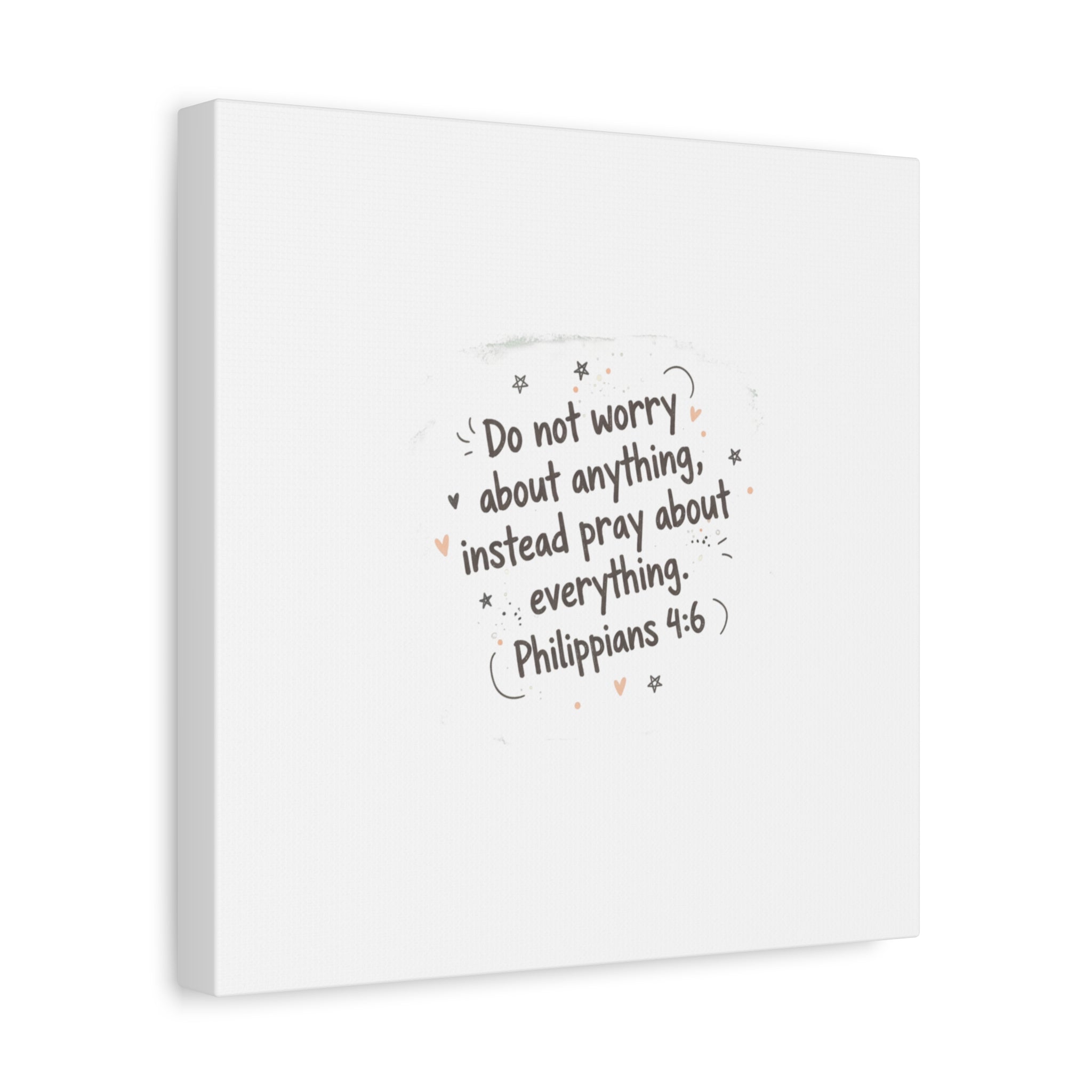 Do Not Worry Prayer Canvas | Handwritten Messy Script, Pastel Doodle Art