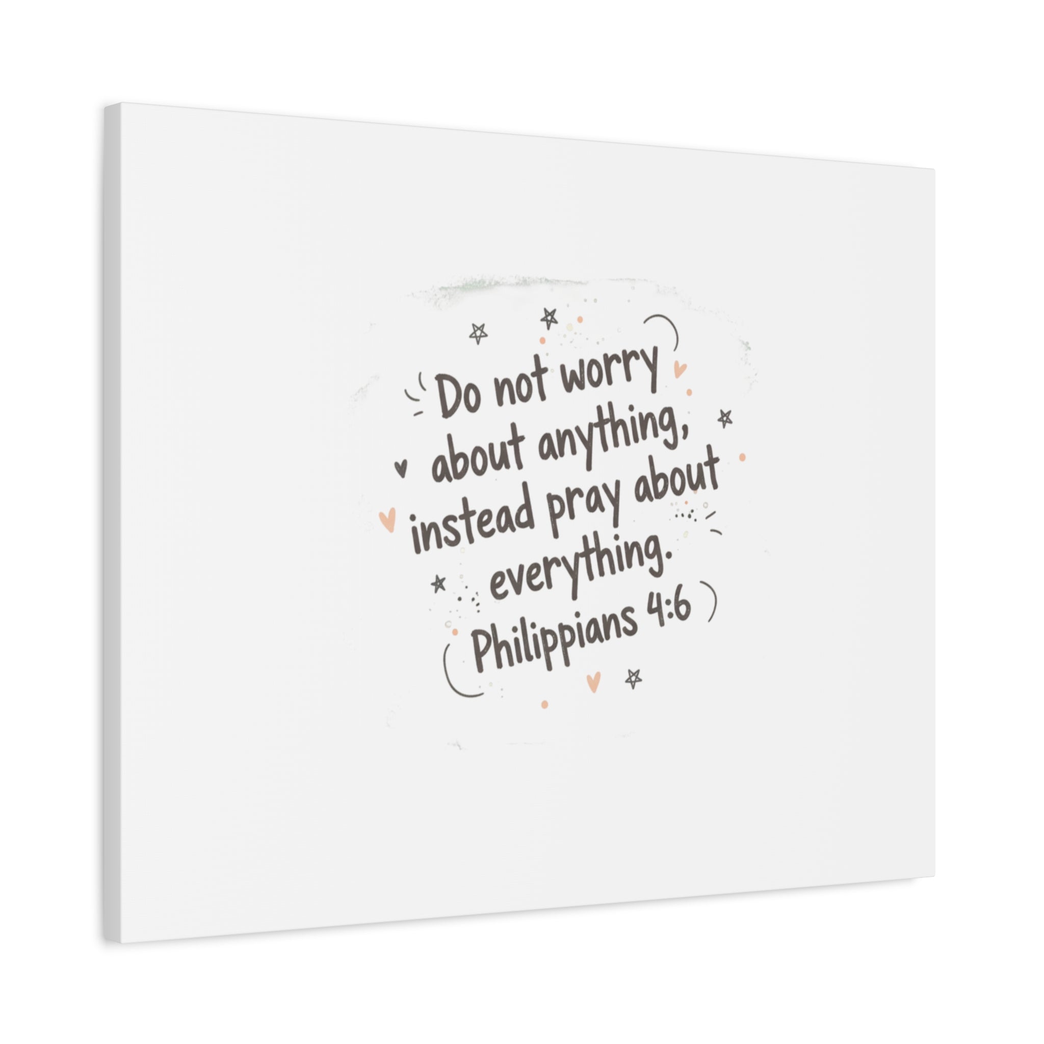 Do Not Worry Prayer Canvas | Handwritten Messy Script, Pastel Doodle Art