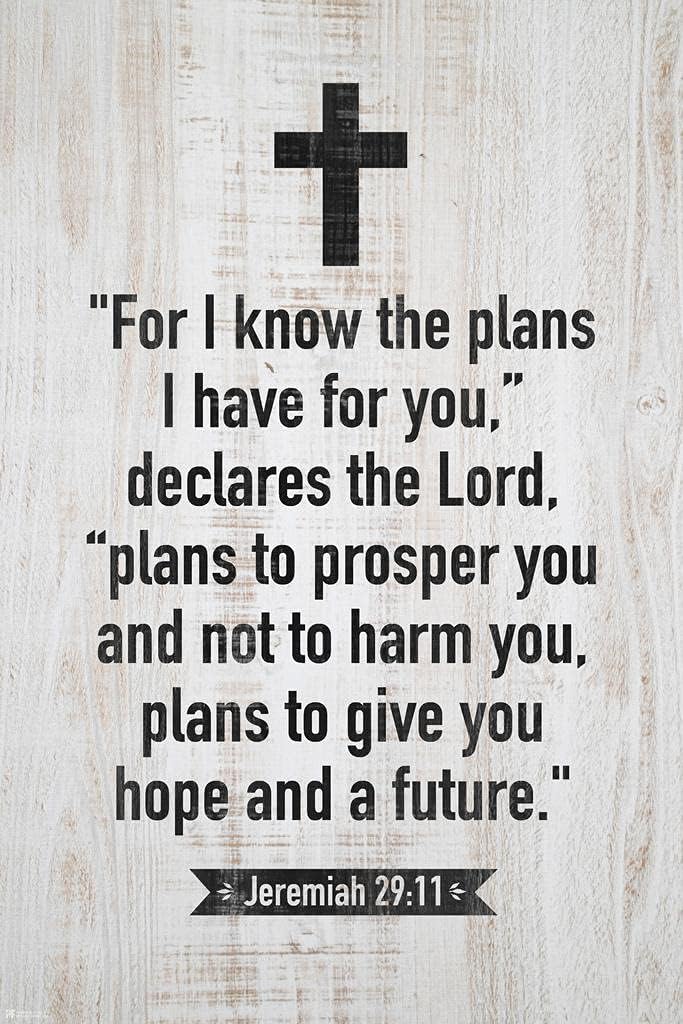 The Lord Has Plans for You Jeremiah 29 11 Bible Quote Poster 12X18