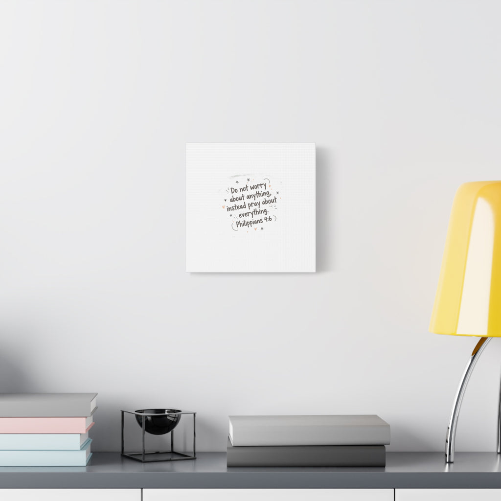Do Not Worry Prayer Canvas | Handwritten Messy Script, Pastel Doodle Art