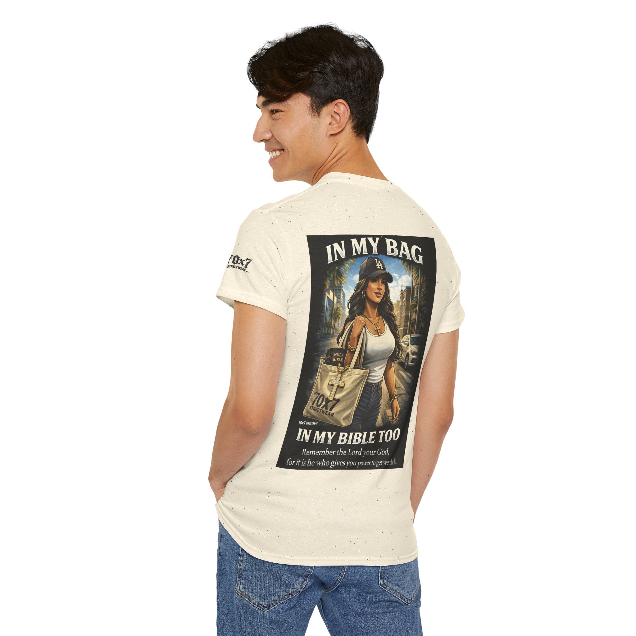70x7 Streetwear — "In My Bag, In My Bible Too" Graphic Tee