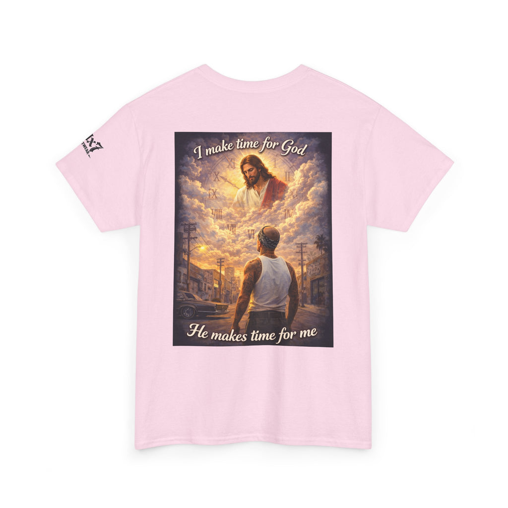 "I Make Time for God, He Makes Time for Me" 70x7 Streetwear Graphic Tee