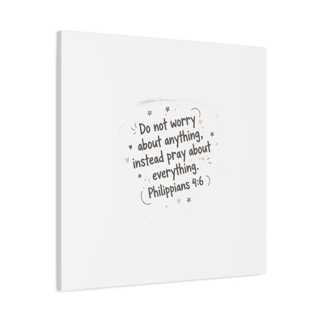Do Not Worry Prayer Canvas | Handwritten Messy Script, Pastel Doodle Art