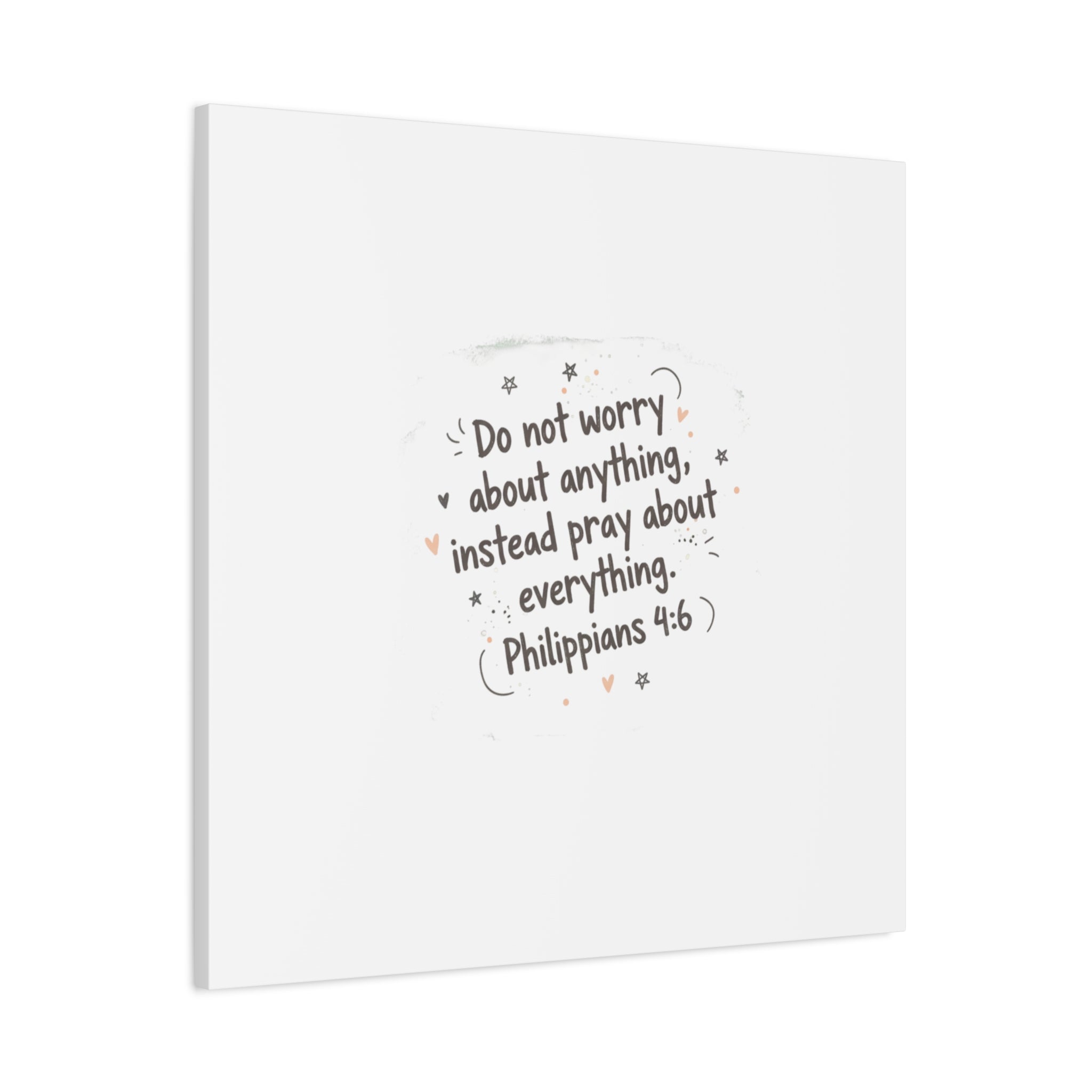 Do Not Worry Prayer Canvas | Handwritten Messy Script, Pastel Doodle Art