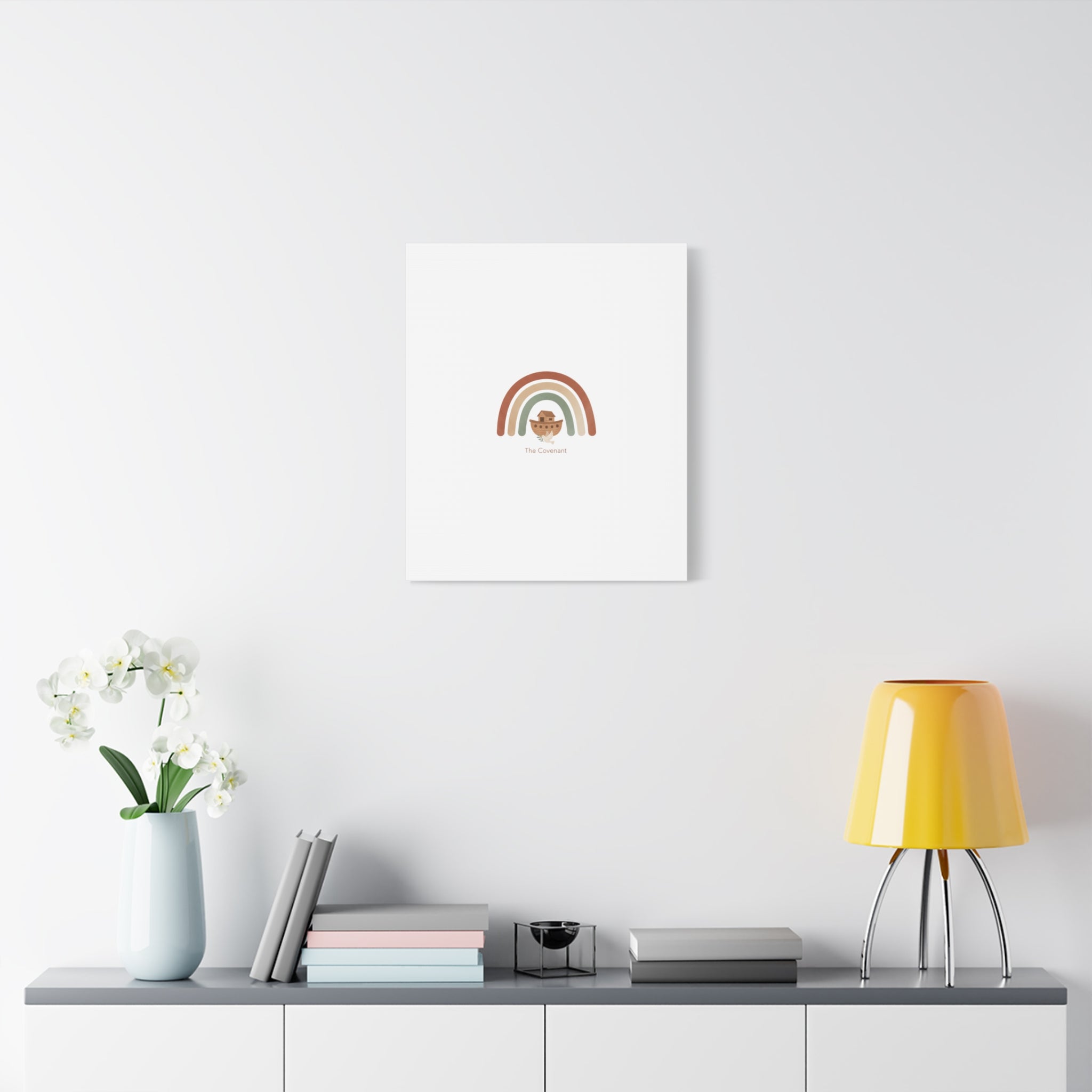 Noah's Ark Rainbow Matte Canvas Wall Art - "The Covenant" Nursery Decor