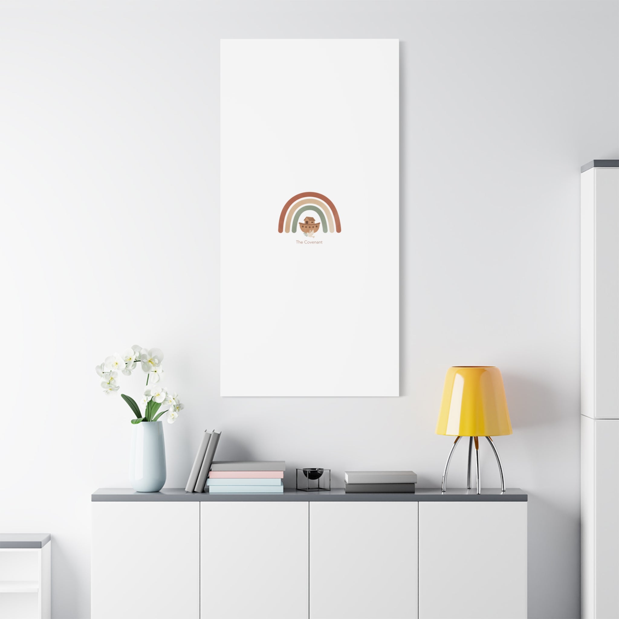 Noah's Ark Rainbow Matte Canvas Wall Art - "The Covenant" Nursery Decor