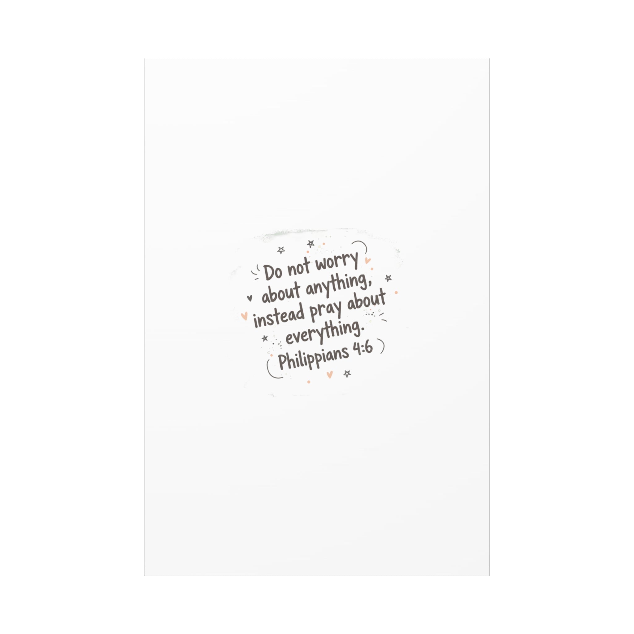 Do Not Worry Prayer Canvas | Handwritten Messy Script, Pastel Doodle Art
