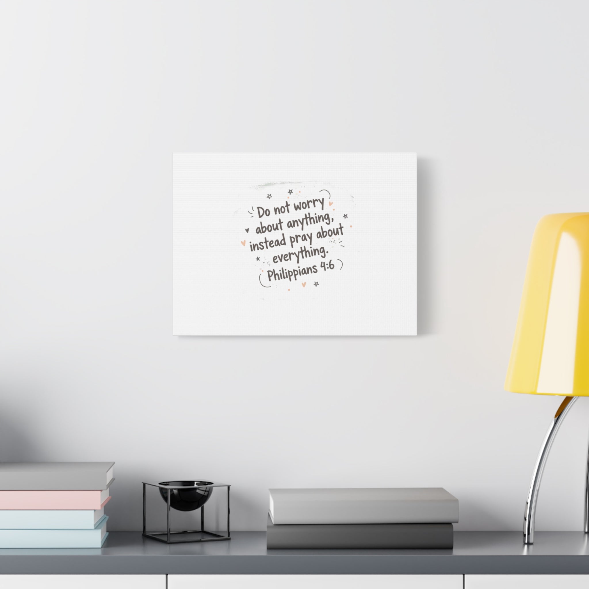 Do Not Worry Prayer Canvas | Handwritten Messy Script, Pastel Doodle Art