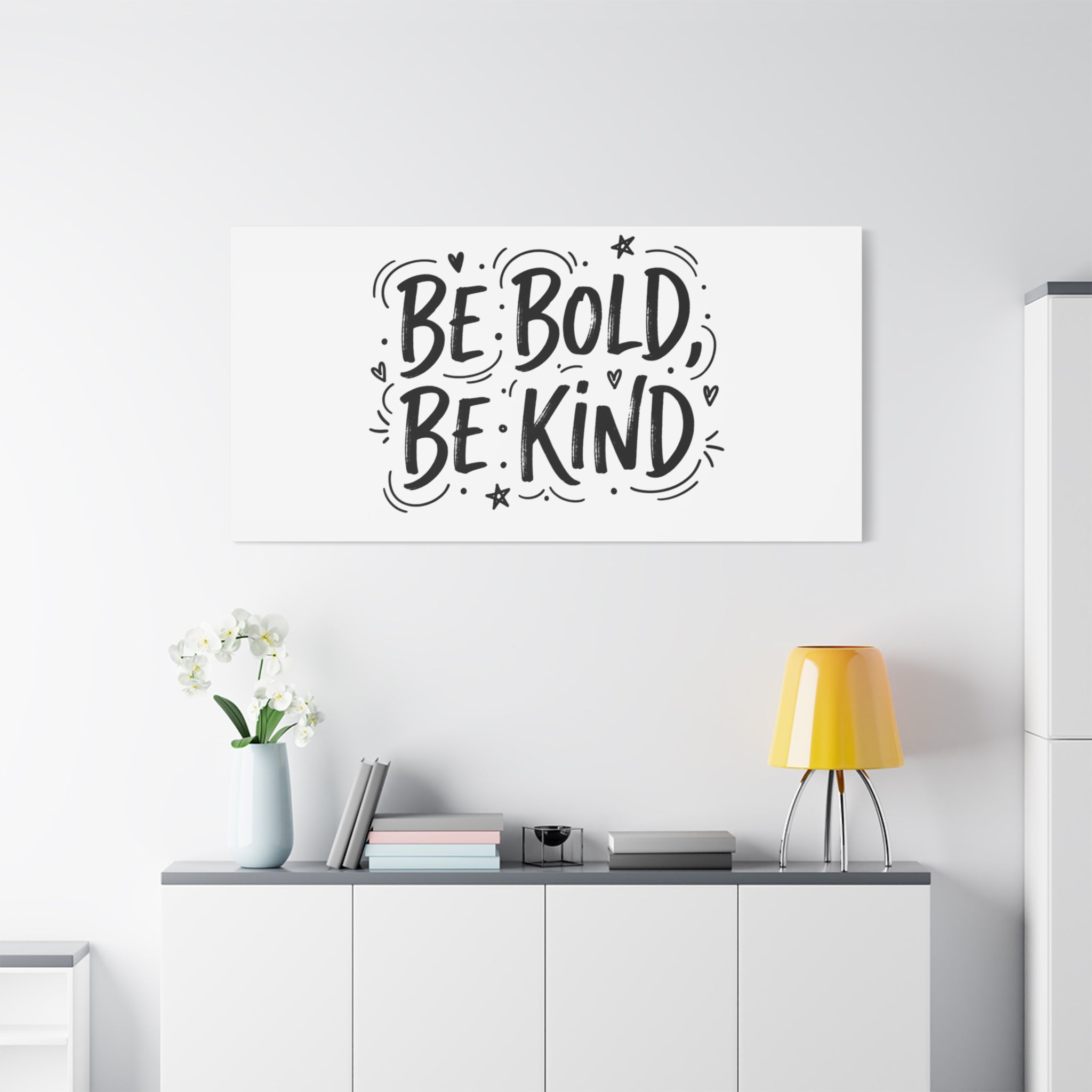 Be Bold Be Kind Canvas | Handwritten Marker Brush Script, Humanized Typography