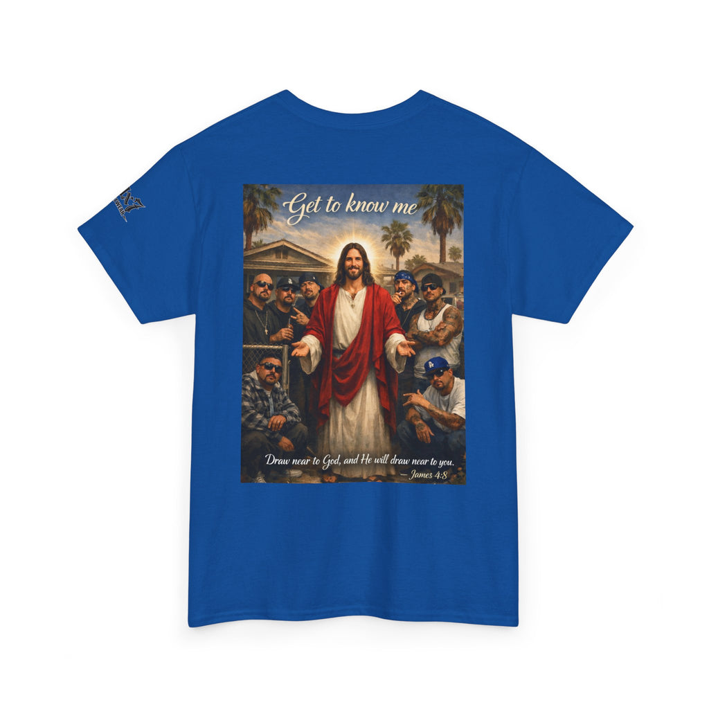 70x7 Streetwear - Jesus 'Get to Know Me' Graphic Tee