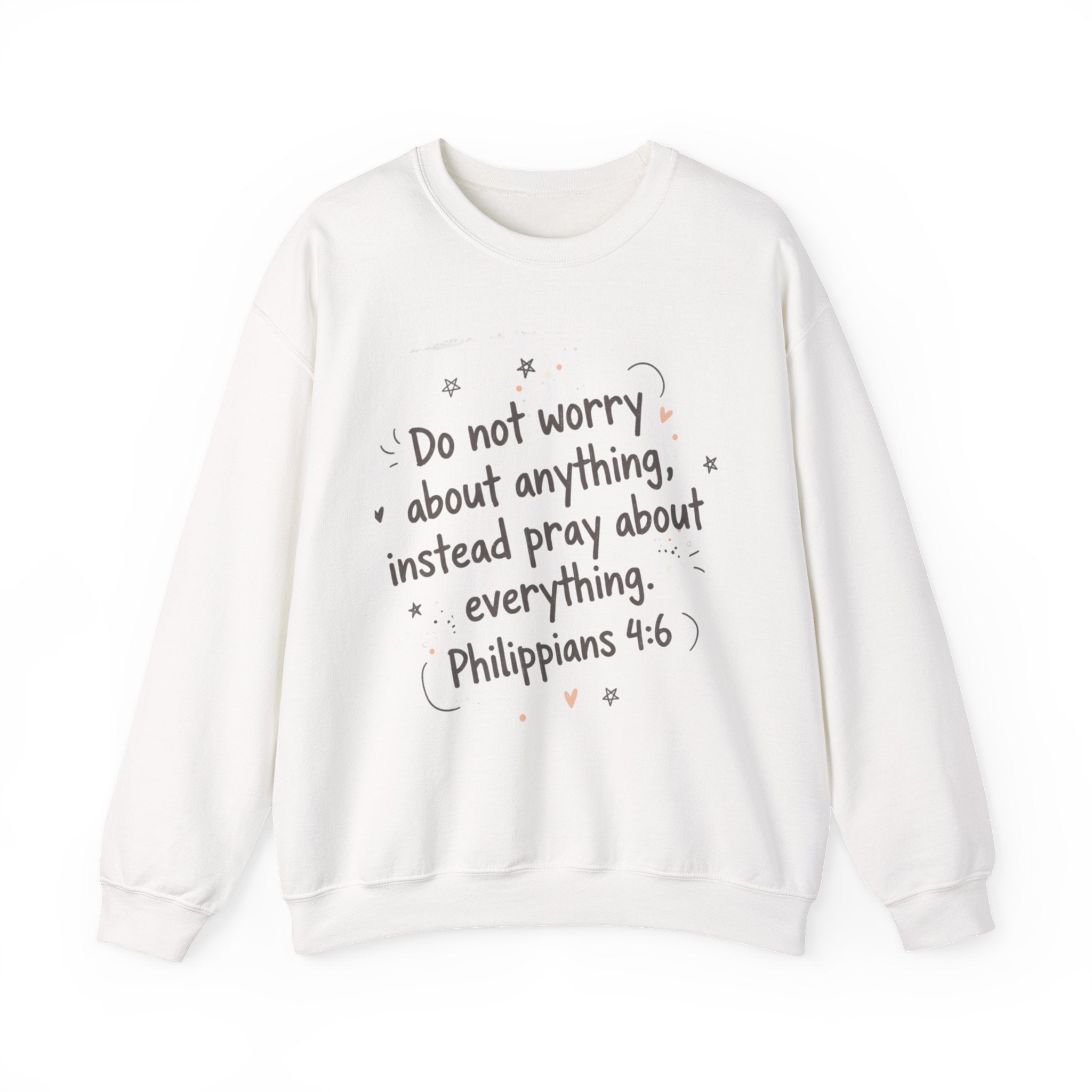 do not worry handwritten crewneck sweatshirt | messy script, hand lettering