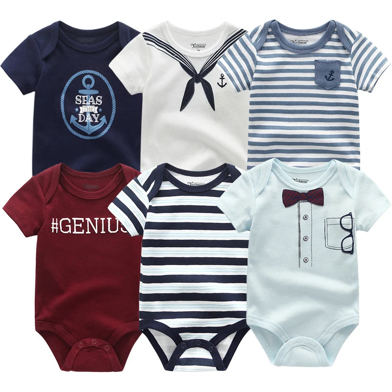 6Pcs/Set Unisex Newborn Baby Boy Clothes Unicorn Cotton Baby Girl Clothes Cartoon Girls Baby Clothing Jumpsuits Bodysuits