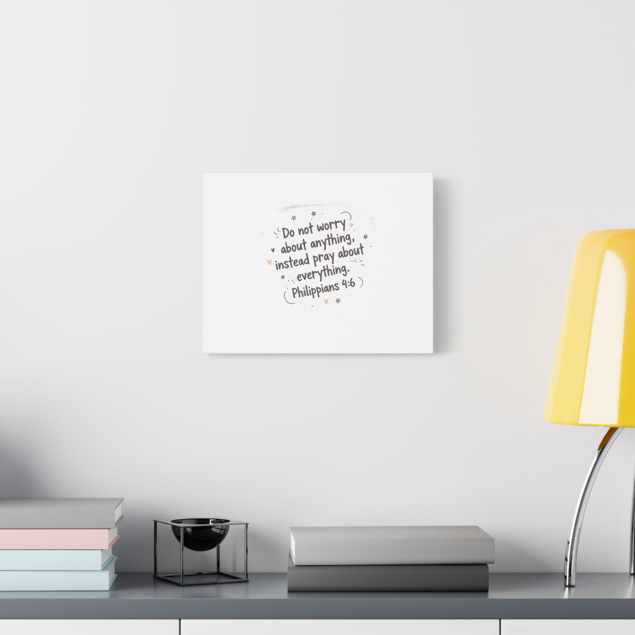 Do Not Worry Prayer Canvas | Handwritten Messy Script, Pastel Doodle Art