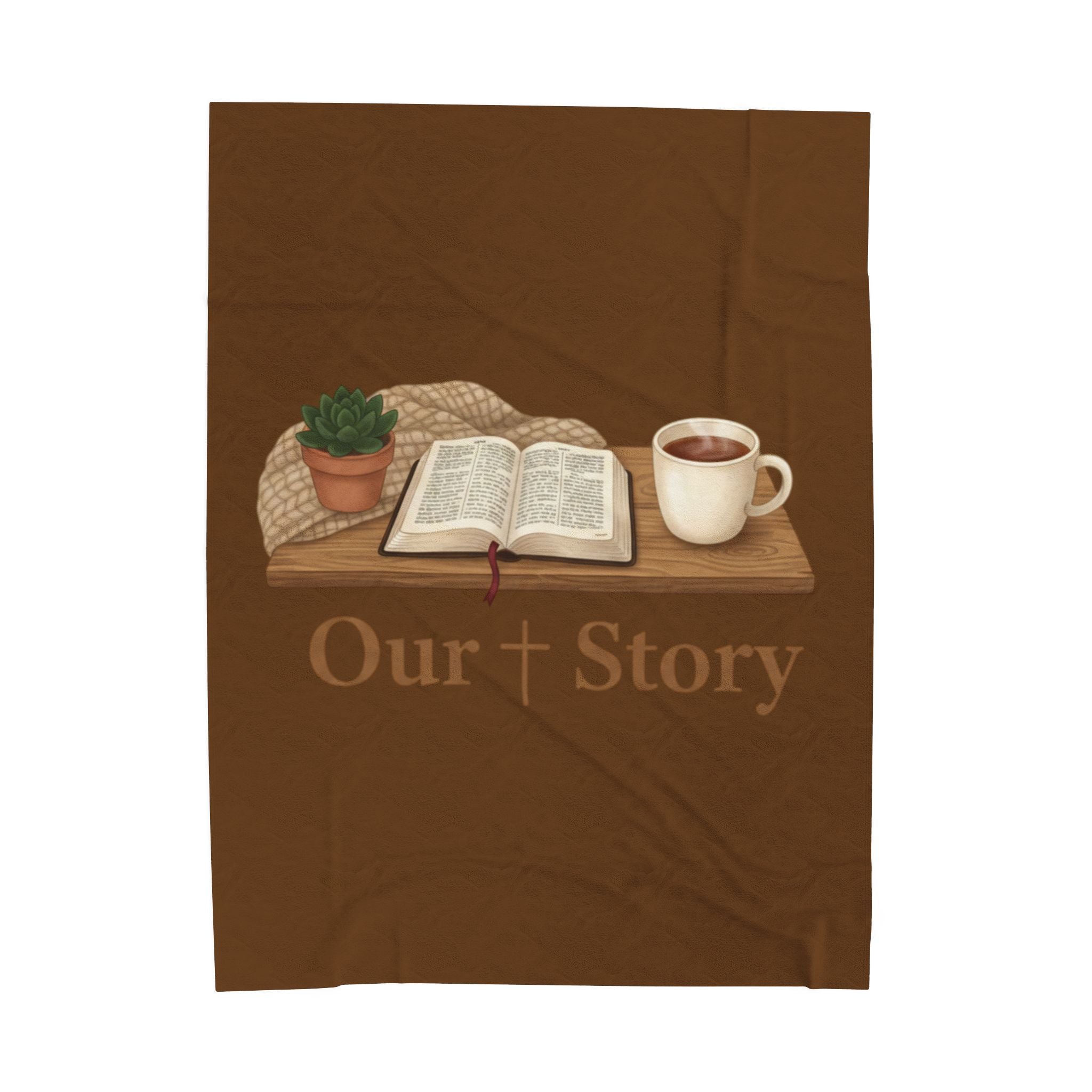 Our Story Reading Graphic Velveteen Plush Blanket | Cozy Book Aesthetic, Library Life