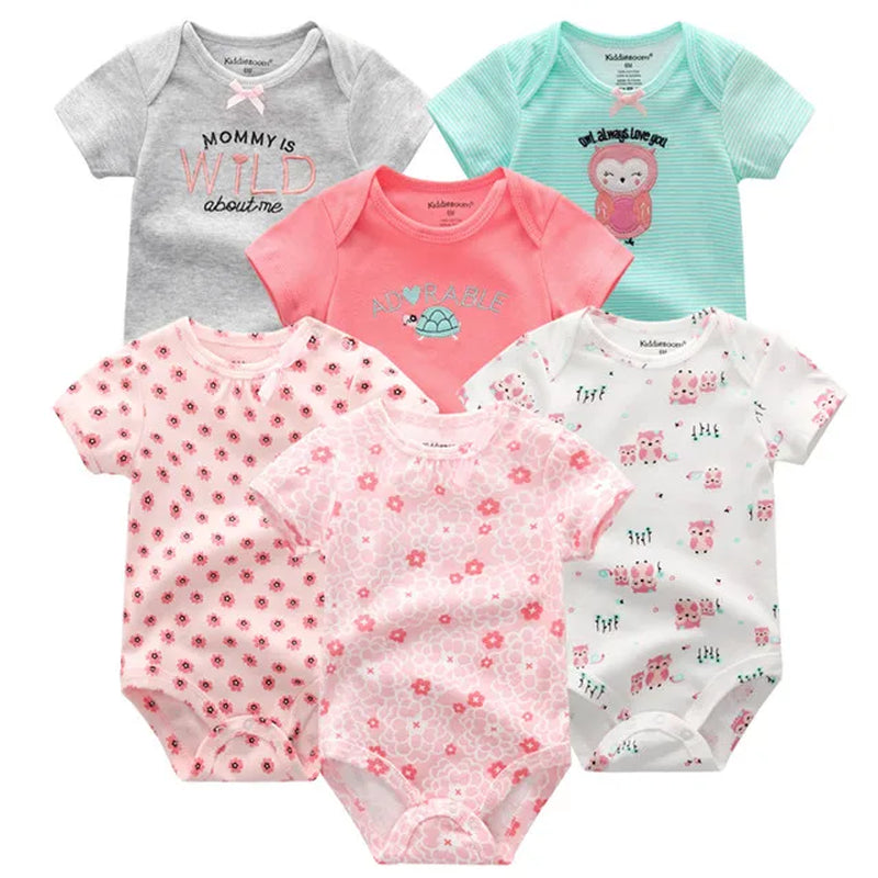 6Pcs/Set Unisex Newborn Baby Boy Clothes Unicorn Cotton Baby Girl Clothes Cartoon Girls Baby Clothing Jumpsuits Bodysuits