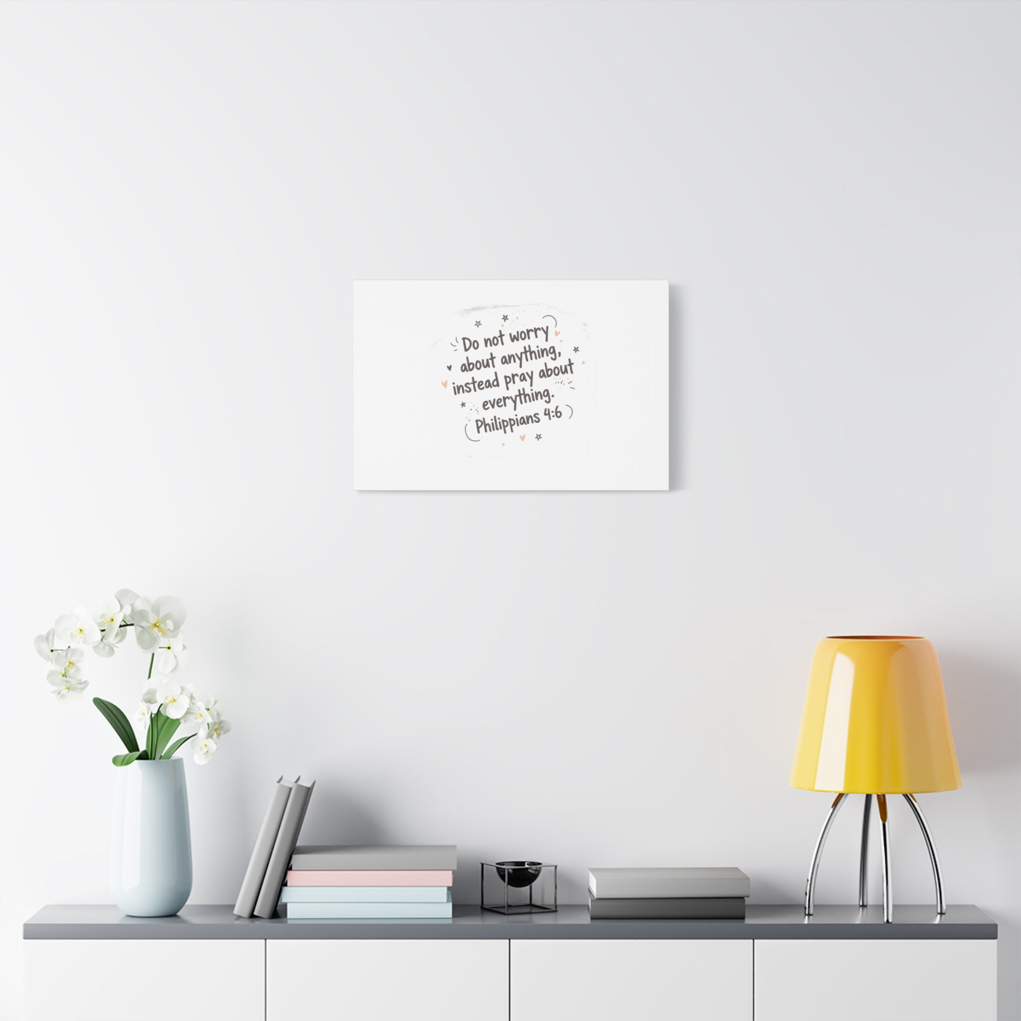 Do Not Worry Prayer Canvas | Handwritten Messy Script, Pastel Doodle Art