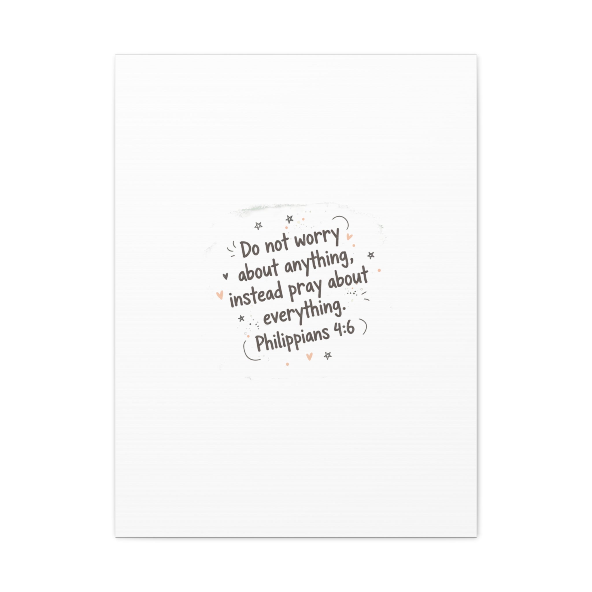 Do Not Worry Prayer Canvas | Handwritten Messy Script, Pastel Doodle Art