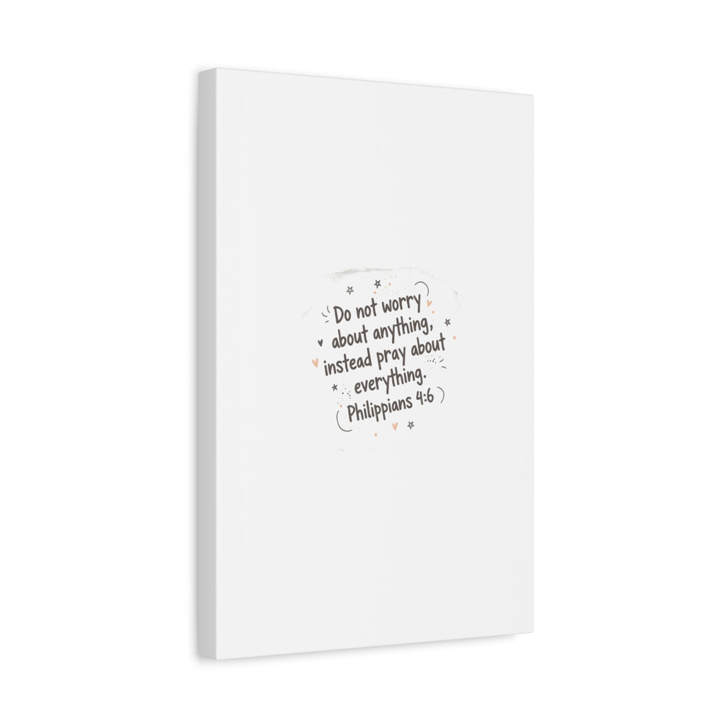 Do Not Worry Prayer Canvas | Handwritten Messy Script, Pastel Doodle Art