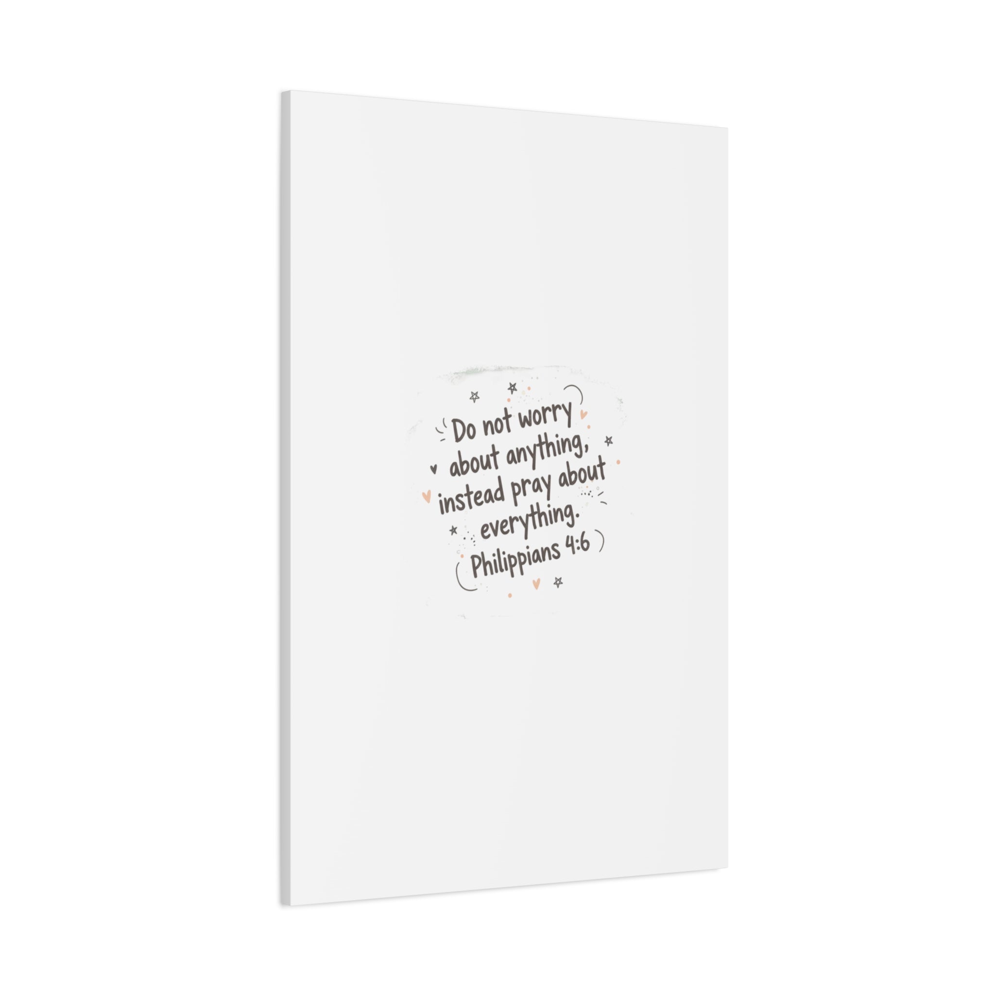 Do Not Worry Prayer Canvas | Handwritten Messy Script, Pastel Doodle Art