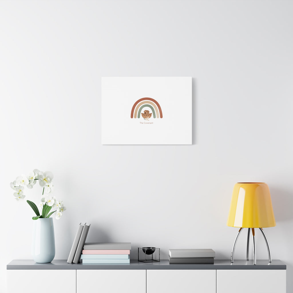 Noah's Ark Rainbow Matte Canvas Wall Art - "The Covenant" Nursery Decor